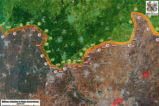 Chiến trường Hama, quân đội Syria cách thị trấn Lataminah.khoảng 1,5 km