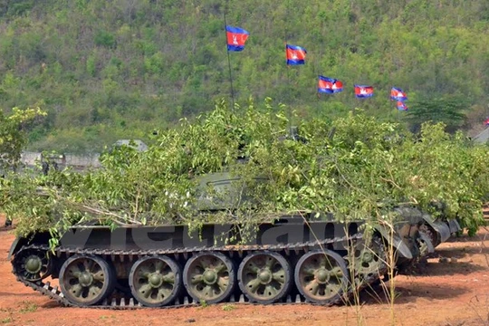 Xe tăng của quân đội Hoàng gia Campuchia. (Nguồn: Xuân Khu/Vietnam+)
