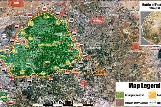 Chiến trường khu vực Đông Ghouta - ảnh Muraselon