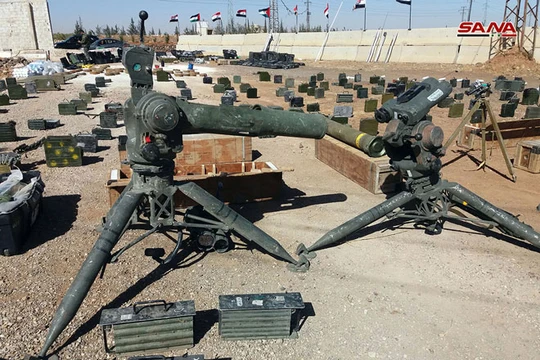 Tổ hợp tên lửa chống tăng TOW do Mỹ sản xuất, được tìm thấy ở Homs.