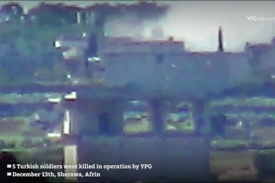 Dân quân người Kurd phóng tên lửa chống tăng ATGM diệt 5 binh sĩ Thổ Nhĩ Kỳ.