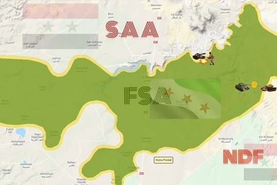 Chiến trường khu vực Rastan, phía Bắc tỉnh Homs, Anh minh họa đối lập Syria