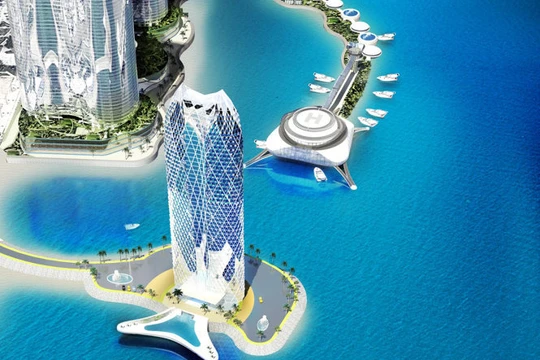 Phối cảnh cao ốc vườn Phoenix trên bãi biển Nha Trang ở phía nam cầu Trần Phú - Nguồn ảnh: phoenixbeachvietnam.com