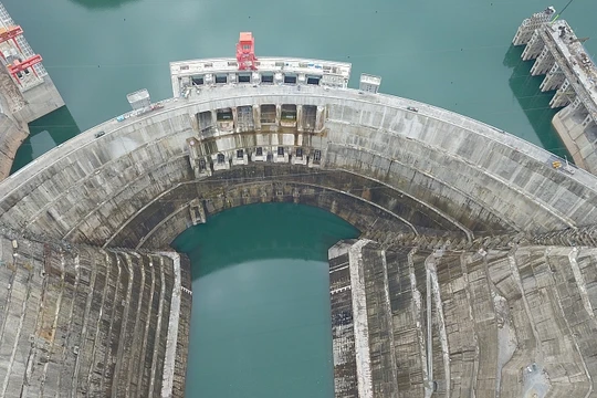 Quang cảnh nhà máy thủy điện Bạch Hạc Than, Chiêu Thông, tỉnh Vân Nam, ngày 20/5/ 2022. / CFP