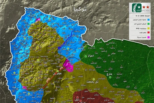 Tình hình chiến sự Afrin, quân đội Thổ Nhĩ Kỳ cách thành phố 2 km. Ảnh truyền thông "đối lập" FSA