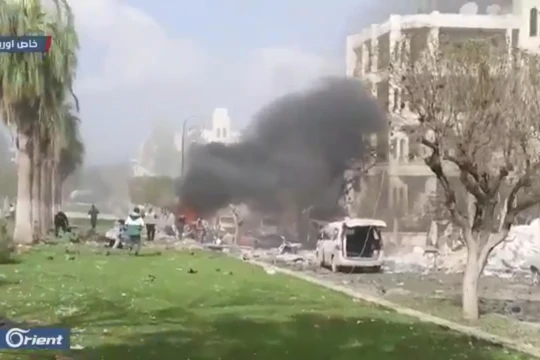 Cận cảnh vụ đánh bom tự sát kinh hoàng ở Idlib, Syria.