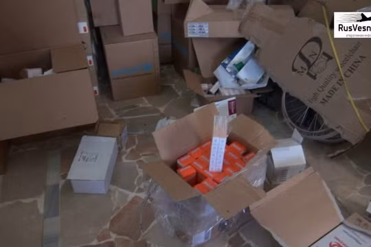 Kho thuốc và vật dụng, vật phẩm y tế của Liên Hiệp Quốc. Ảnh minh họa video Rusvesna