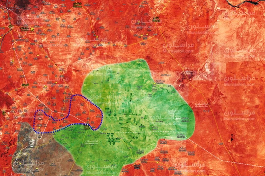 Bản đồ tình hình chiến sự Syria, khu vực đông bắc tỉnh Hama. ảnh Muraselon