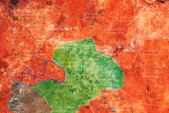 Bản đồ tình hình chiến sự Syria, khu vực đông bắc tỉnh Hama. ảnh Muraselon