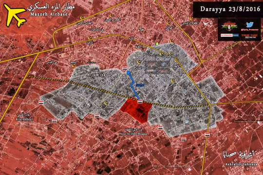 Bản đồ chiến sự thành phố vệ tinh Darayya