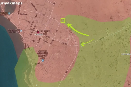 Các mũi tiến công của Ả rập Xê-út vào thành phố cảng al-Hudaydah của Yemen. Ảnh: South Front.