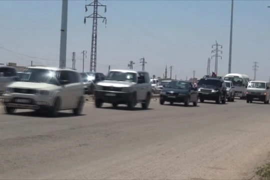 Dường quôc lộ Homs - Hama đã thông tuyến cho người dân. Ảnh minh họa video Ruptly