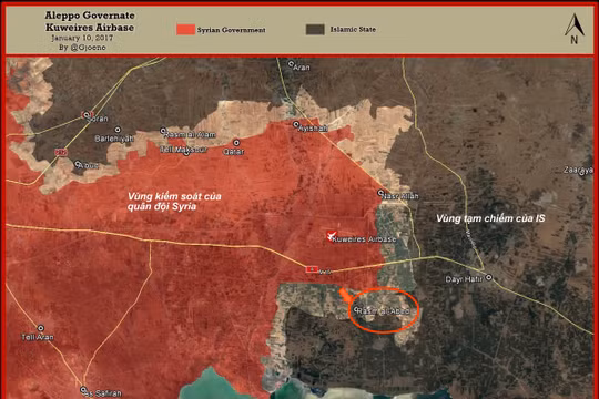 Bản đồ chiến sự khu vực phía đông Aleppo