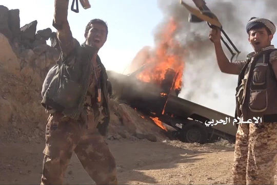 Lực lượng Houthi chiến đấu trên chiến trường Ả rập Xê-út. 