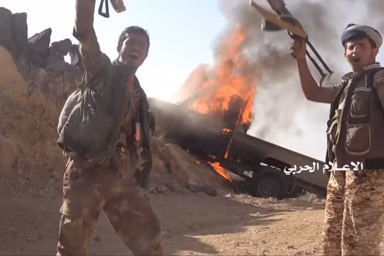 Lực lượng Houthi chiến đấu trên chiến trường Ả rập Xê-út. 