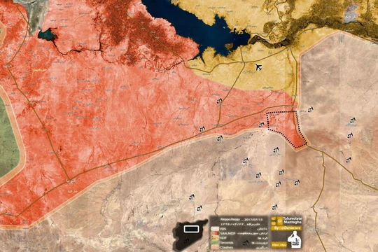 Bản đồ chiến tuyến của lực lượng Tiger trên chiến trường Raqqa - Homs