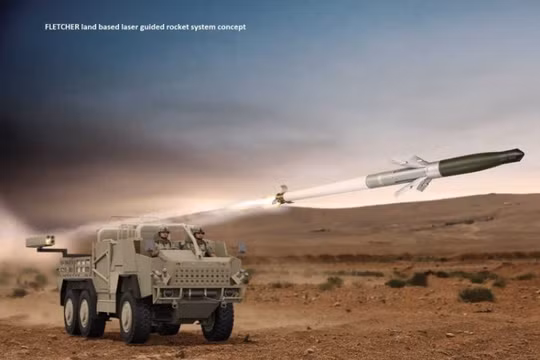 Xe cơ giới lắp hệ thống tên lửa APKWS ảnh defensenews.com