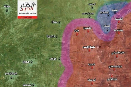 Bản đồ chiến sự tỉnh Hama