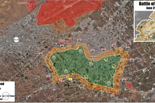 Tình hình chiến sự ở thành phố vệ tinh Darayya