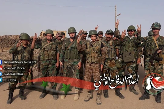  Các lực lượng vũ trang Syria đến từ ngoại ô Damascus. Ảnh lực lượng vũ trang địa phuoqng NDF