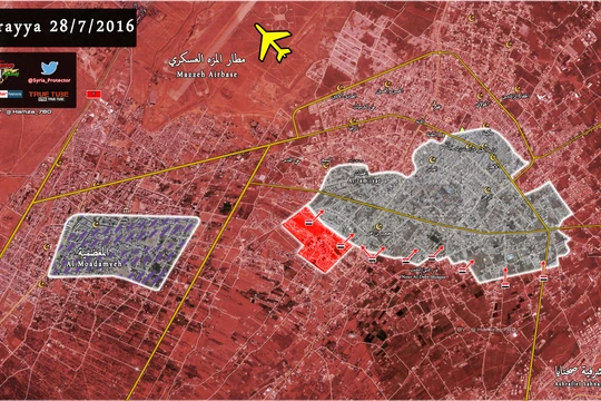 Bản đồ chiến sự thành phố vệ tinh Darayya