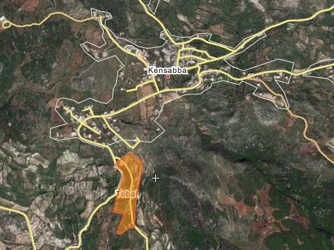 Bàn đồ khu vực thị trân Kinsaba, Bắc Latakia