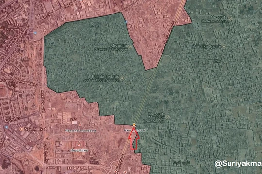 Chiến tuyến chiến trường Jobar và Ayn Tarma ngoại ô Damascus hầu như không thay đổi - ảnh Masdar News