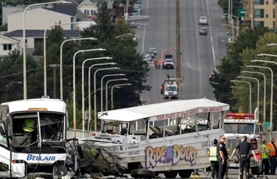 Hiện trường vụ tai nạn. Ảnh: AP