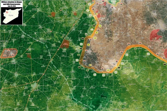 Bản đồ chiến sự Nam Aleppo, Syria