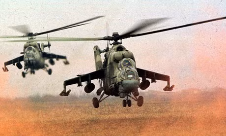 Cận cảnh: Cá sấu bay Mi-24 không kích khủng bố IS trên chiến trường Palmyra