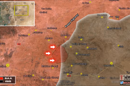 Bản đồ chiến sự trên miền Đông tỉnh Hama