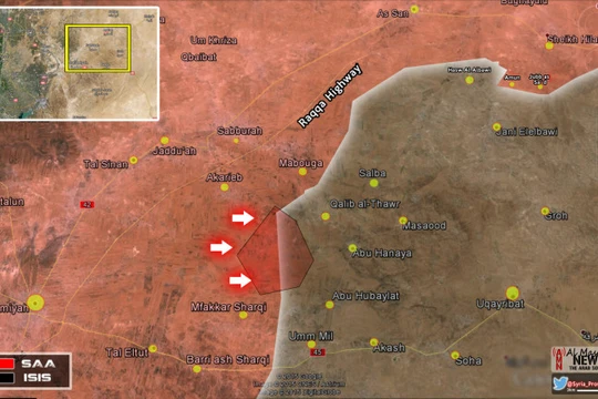 Bản đồ chiến sự trên miền Đông tỉnh Hama