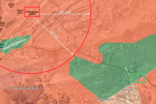 Khu vực kiểm soát an ninh của quân đội Syria sát vùng an toàn căn cứ Mỹ - ảnh South Front