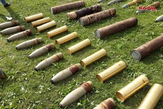 Những vũ khí mới được quân đội Syria phát hiện ở Damascus, Homs, Daraa. Ảnh minh họa SANA