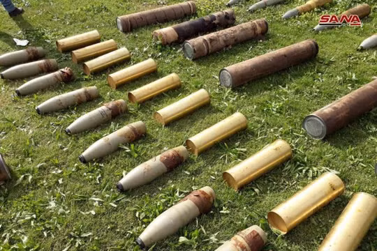 Những vũ khí mới được quân đội Syria phát hiện ở Damascus, Homs, Daraa. Ảnh minh họa SANA
