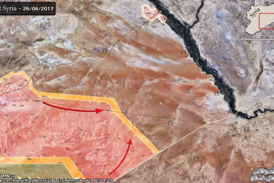 Các mũi tấn công của quân đội Syria trên chiến trường biên giới Iraq tiến về Deir Ezzor