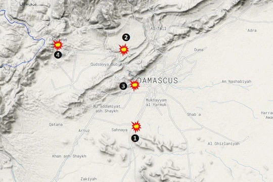 Các mục tiêu bị không quân Israel không kích.