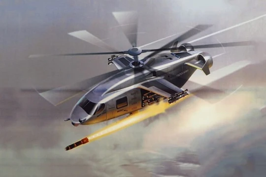 Một ý tưởng trực thăng tấn công lai ghép động cơ đẩy.