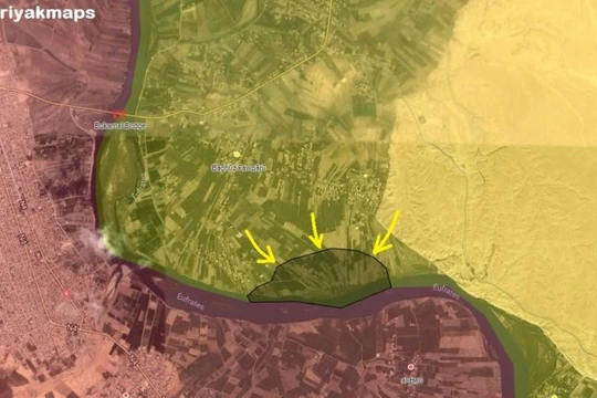 SDF tấn công vào 600m2 cuối cùng của IS trên thung lũng sông Euphrates, Deir Ezzor.
