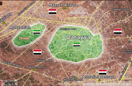 Bản đồ tình hình chiến sự thị trấn Darayya