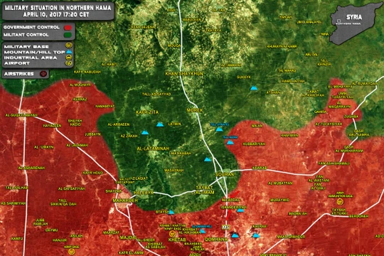 Toàn cảnh chiến trường Hama tính đến 10.04.2017