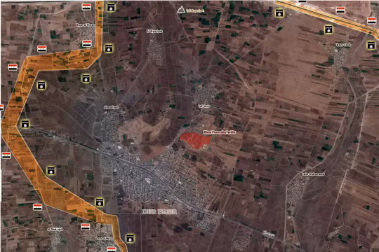 Bàn đồ chiến sự thị trấn Deir Hafer, vành đai phong tỏa đã siết chặt đến ngoại vi thị trấn