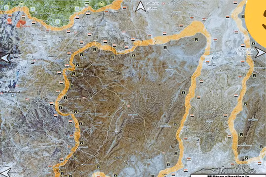 Bản đồ tình hình khu vực bao vây IS trên chiến trường phía đông tỉnh Hama - Ảnh South Front