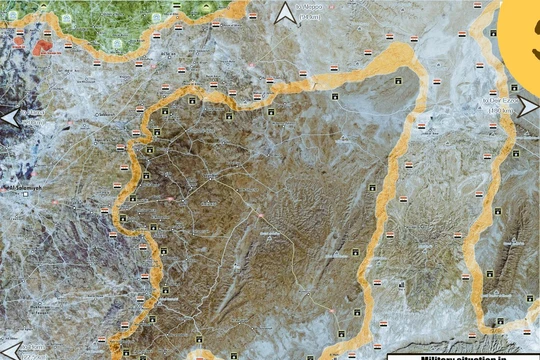 Bản đồ tình hình khu vực bao vây IS trên chiến trường phía đông tỉnh Hama - Ảnh South Front