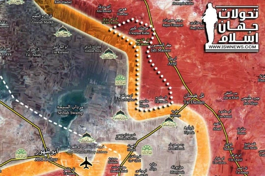 Quân đội Syria giải phóng thêm một làng - bản đồ Masdar News