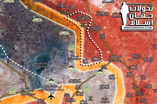Quân đội Syria giải phóng thêm một làng - bản đồ Masdar News