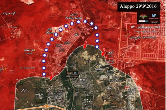 Bản đồ chiến sự chiến trường Aleppo