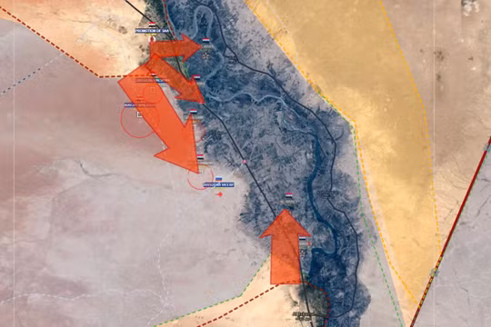 Các mũi tiến công của quân đội Syria trên chiến trường Deir Ezzor - Albukamal - ảnh Masdar News