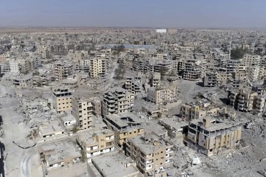 Thảm họa thành phố Raqqa sau cuộc tấn chiếm của Lực lượng dân quân người Kurd. Ảnh Sputnik