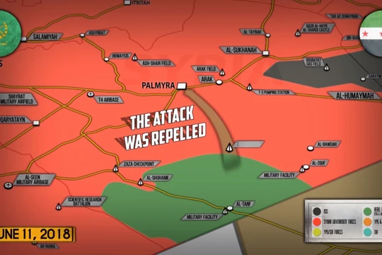 Tình hình chiến sự ngày 12.06.2018 theo South Front. Ảnh minh họa video